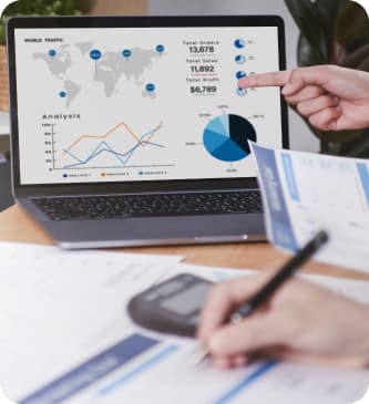 Graph on laptop screen